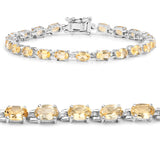 9.03 Carat Genuine Citrine .925 Sterling Silver Bracelet