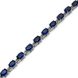 14.70 Carat Created Blue Sapphire .925 Sterling Silver Bracelet