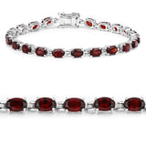 11.22 Carat Genuine Garnet .925 Sterling Silver Bracelet