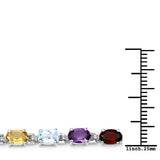 9.20 Carat Genuine Multi Stones .925 Sterling Silver Bracelet