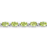 8.61 Carat Genuine Peridot .925 Sterling Silver Bracelet