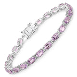 8.60 Carat Genuine Pink Amethyst .925 Sterling Silver Bracelet