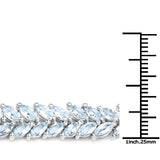 10.12 Carat Genuine Aquamarine .925 Sterling Silver Bracelet