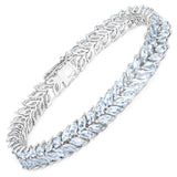 10.34 Carat Genuine Aquamarine .925 Sterling Silver Bracelet
