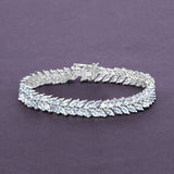 10.34 Carat Genuine Aquamarine .925 Sterling Silver Bracelet