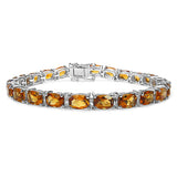 20.88 Carat Genuine Citrine .925 Sterling Silver Bracelet