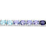 12.04 Carat Genuine Multi Stone .925 Sterling Silver Bracelet