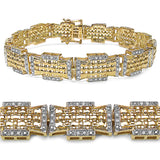 14K Yellow Gold Plated 0.50 Carat Genuine Diamond .925 Sterling Silver Bracelet