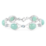 39.72 Carat Genuine Aquamarine .925 Sterling Silver Bracelet