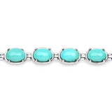 13.92 Carat Genuine Turquoise .925 Sterling Silver Bracelet