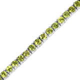 3.30 Carat Genuine Peridot .925 Sterling Silver Bracelet