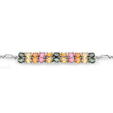 3.74 ct. Genuine Multi Tourmaline .925 Sterling Silver Bracelet