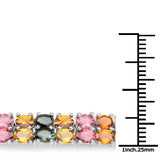 3.74 ct. Genuine Multi Tourmaline .925 Sterling Silver Bracelet
