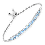 2.75 ct. Genuine Blue Topaz .925 Sterling Silver Bracelet