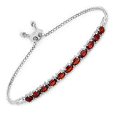 3.08 Carat Genuine Garnet .925 Sterling Silver Bracelet