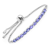 2.75 Carat Genuine Tanzanite .925 Sterling Silver Bracelet