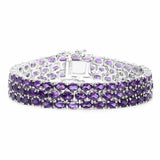 21.21 Carat Genuine Amethyst .925 Sterling Silver Bracelet