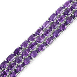 21.21 Carat Genuine Amethyst .925 Sterling Silver Bracelet