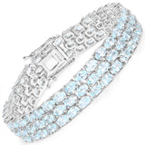 25.25 Carat Genuine Blue Topaz .925 Sterling Silver Bracelet