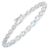 4.75 Carat Genuine Blue Topaz .925 Sterling Silver Bracelet