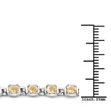 4.00 Carat Genuine Citrine .925 Sterling Silver Bracelet