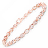 14K Rose Gold Plated 3.90 ct Genuine Morganite .925 Sterling Silver Bracelet