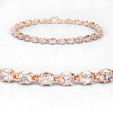14K Rose Gold Plated 3.90 ct. Genuine Morganite .925 Sterling Silver Bracelet