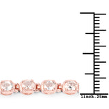 14K Rose Gold Plated 3.90 ct Genuine Morganite .925 Sterling Silver Bracelet