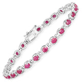 5.50 Carat Genuine Ruby .925 Sterling Silver Bracelet