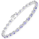 4.59 ct Genuine Tanzanite .925 Sterling Silver Bracelet