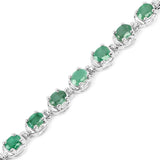 3.90 Carat Genuine Zambian Emerald .925 Sterling Silver Bracelet