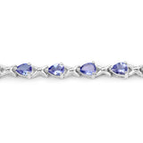 3.36 Carat Genuine Tanzanite .925 Sterling Silver Bracelet