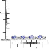 3.36 Carat Genuine Tanzanite .925 Sterling Silver Bracelet