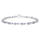 2.72 Carat Genuine Tanzanite .925 Sterling Silver Bracelet