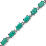 6.70 Carat Genuine Emerald Sterling Silver Bracelet