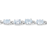 8.80 Carat Genuine Aquamarine .925 Sterling Silver Bracelet