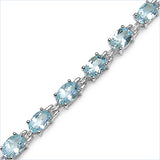 14.30 Carat Genuine Blue Topaz .925 Sterling Silver Bracelet for women