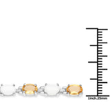 8.14 Carat Genuine Opal and Citrine .925 Sterling Silver Bracelet