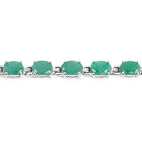 9.68 Carat Genuine Emerald Sterling Silver Bracelet