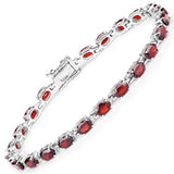 11.22 ct Genuine Garnet .925 Sterling Silver Bracelet for women