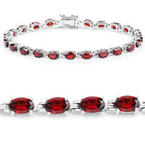 11.22 ct Genuine Garnet .925 Sterling Silver Bracelet for women