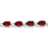 11.22 ct Genuine Garnet .925 Sterling Silver Bracelet for women