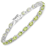 9.46 Carat Genuine Peridot .925 Sterling Silver Bracelet