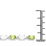 7.92 Carat Genuine Peridot and Opal .925 Sterling Silver Bracelet