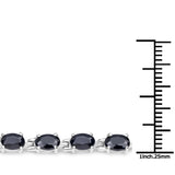 12.10 Carat Genuine Black Sapphire .925 Sterling Silver Bracelet