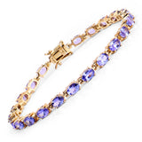 14K Yellow Gold Plated 9.68 ct. Genuine Tanzanite .925 Sterling Silver Bracelet