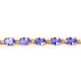 14K Yellow Gold Plated 9.68 ct. Genuine Tanzanite .925 Sterling Silver Bracelet