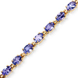 14K Yellow Gold Plated 9.68 ct. Genuine Tanzanite .925 Sterling Silver Bracelet