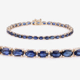 7.48 ct Genuine Blue Sapphire 14K Yellow Gold Bracelet