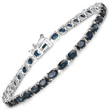 7.48 ct. Genuine Blue Sapphire 14K White Gold Bracelet